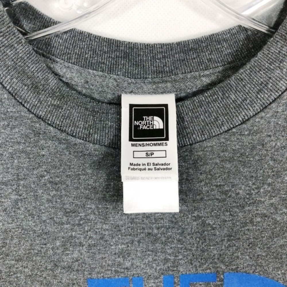 SOLD The North Face Gray Blue Logo Spell Out Shirt - Picture 6 of 6